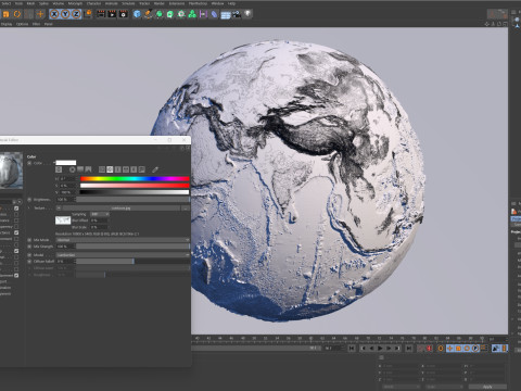 Earth Contours Map Globe 3D Модель