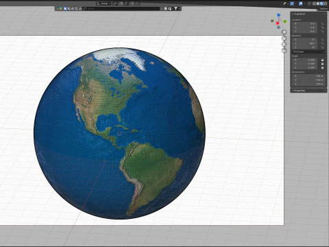 Mapa kontur&oacute;w ziemi Model 3D