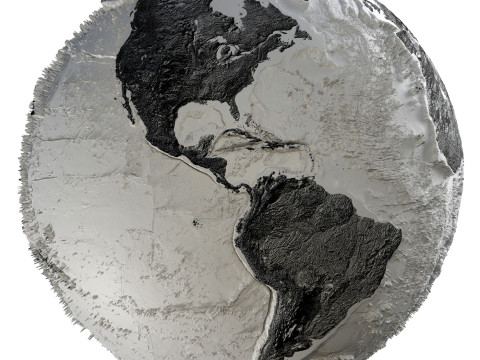 Earth Hill Shade Map Globe 3D Model