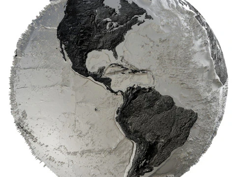 Earth Hill Shade Map Globe 3D Model