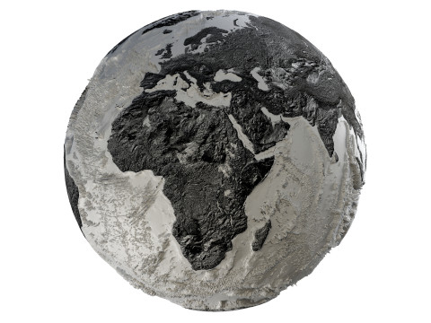 Earth Hill Shade Map Globe Modello 3D