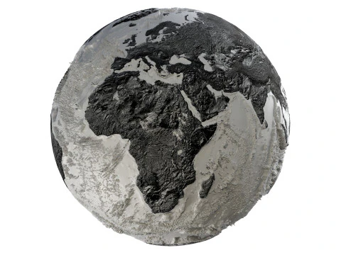 Earth Hill Shade Map Globe 3D Model