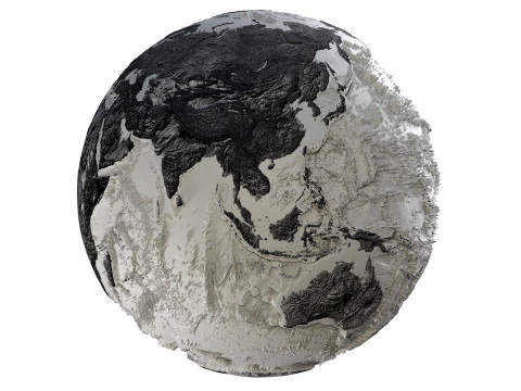 Earth Hill Shade Map Globe 3D Model