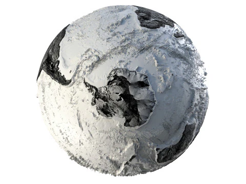 Earth Hill Shade Map Globe 3D Model