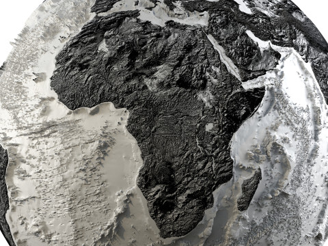 Earth Hill Shade Map Globe Modello 3D