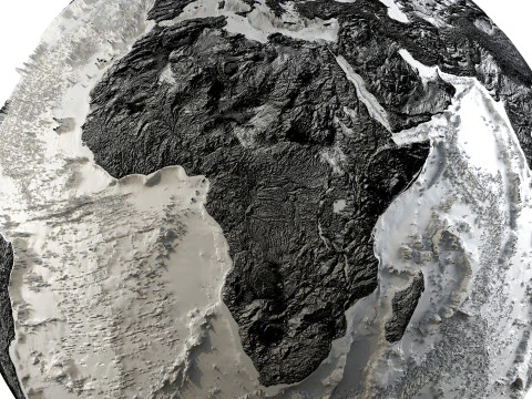 Earth Hill Shade Map Globe 3D Model