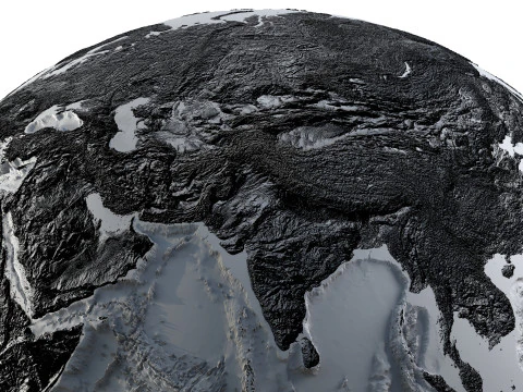 Earth Hill Shade Map Globe 3D Model
