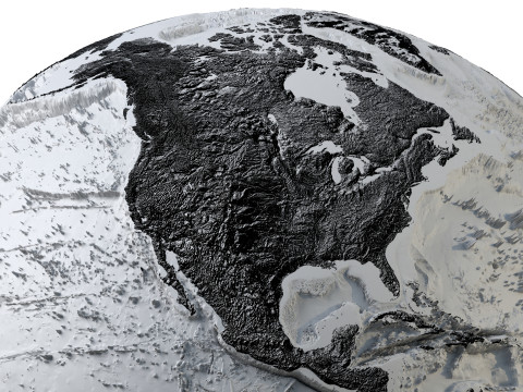 Earth Hill Shade Map Globe Modello 3D