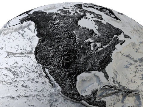 Earth Hill Shade Map Globe 3D Model