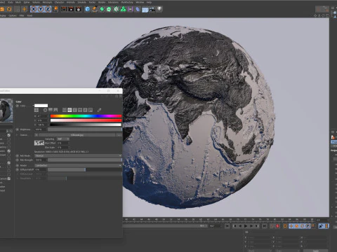 Earth Hill Shade Map Globe 3D Model