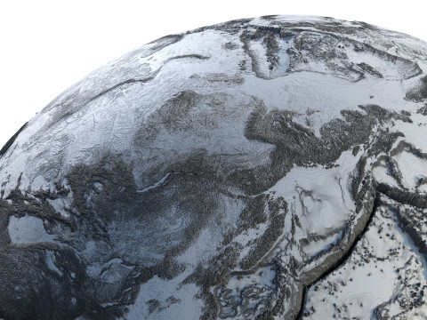 Earth Full Contours Globe Modelo 3D
