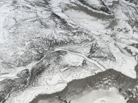 Earth Full Contours Globe Modelo 3D