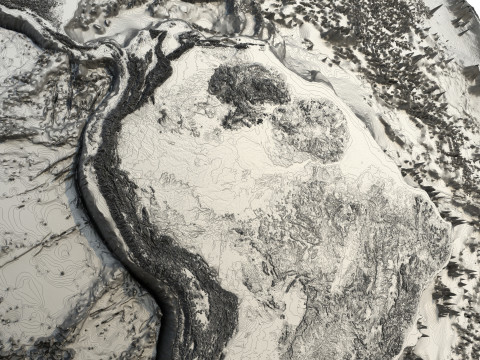 Earth Full Contours Globe Modelo 3D