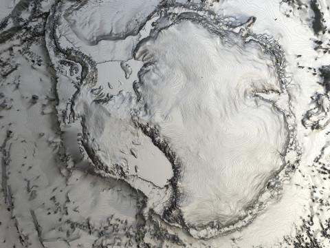 Earth Full Contours Globe Modelo 3D