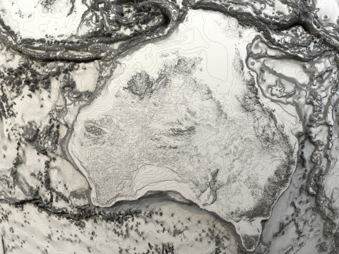 Earth Full Contours Globe Modelo 3D