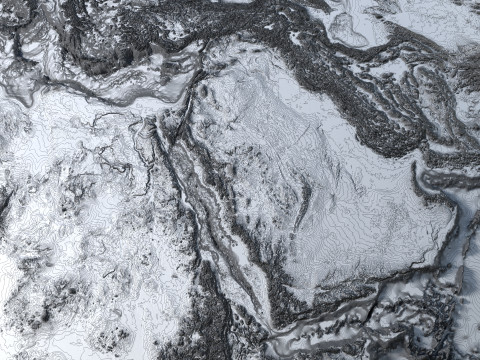 Earth Full Contours Globe Modelo 3D