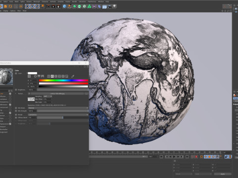 Earth Full Contours Globe Modelo 3D