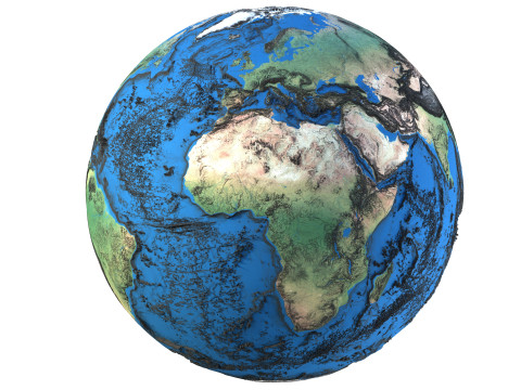 Earth Contours Map Globe 3D 模型