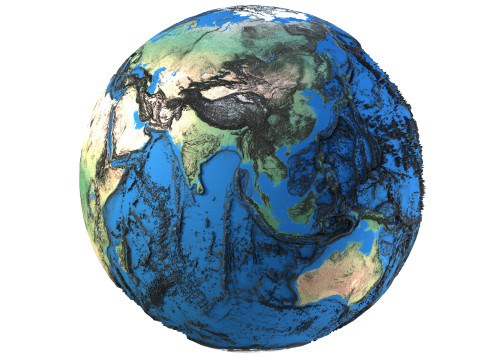 Earth Contours Map Globe 3D 模型