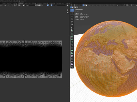 地球の等高線地図地球儀 3Dモデル