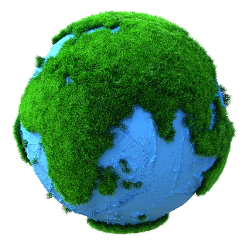 Earth Grass Globe 3D Model .c4d .max .obj .3ds .fbx .stl .blend 