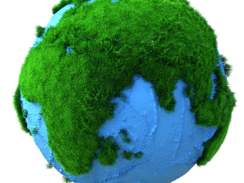 Earth Grass Globe 3D Model