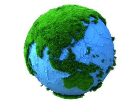 Earth Grass Globe Modelo 3D