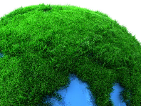 Earth Grass Globe 3D Model