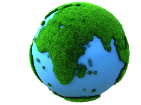 Earth Grass Globe 3D Model