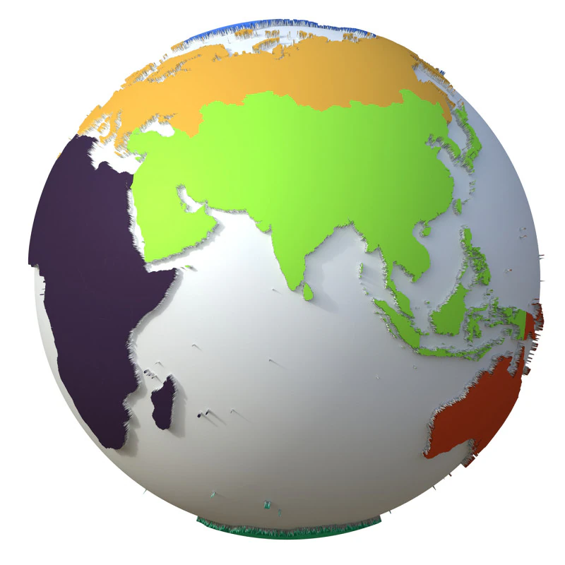 Glob Kontynenty Ziemi Model 3D .c4d .max .obj .3ds .fbx .stl .blend 