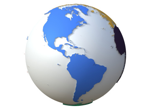 Earth Continents Globe 3D Model