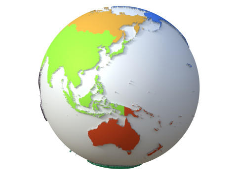 Earth Continents Globe 3D Model