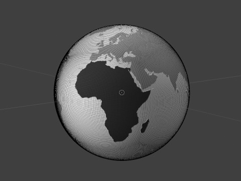 Earth Continents Globe 3D Model