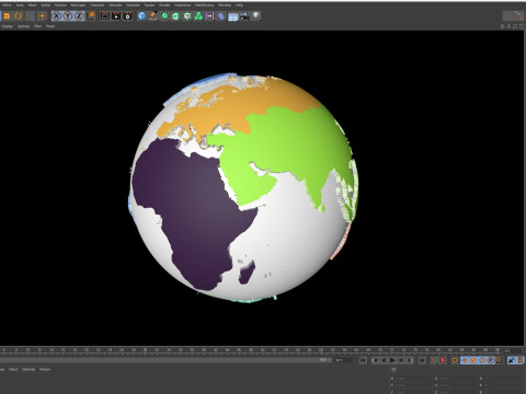 Earth Continents Globe 3D Model