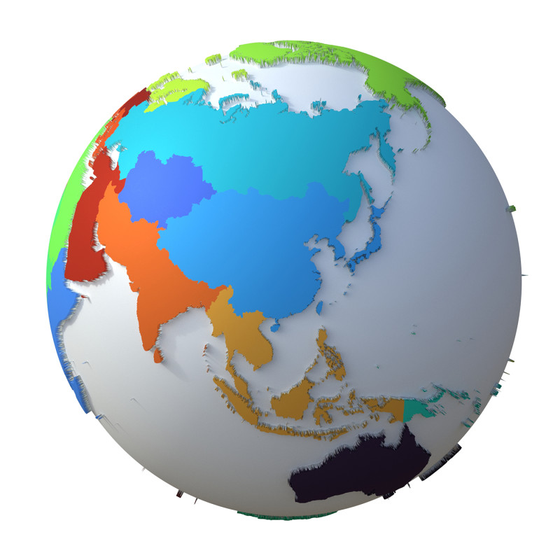 Earth Regions Globe Modelo 3D .c4d .max .obj .3ds .fbx .stl .blend 