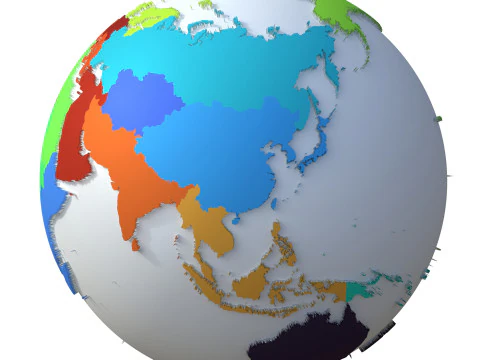 Earth Regions Globe 3D Model