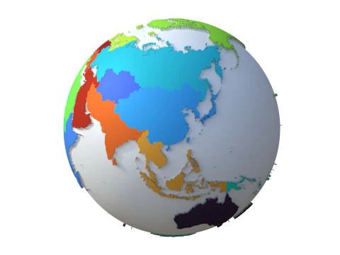 Globo das Regi&otilde;es da Terra Modelo 3D