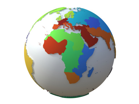 Earth Regions Globe Modelo 3D