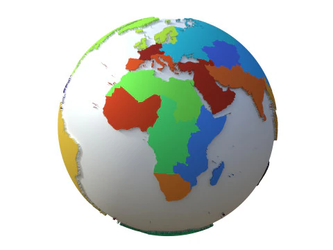 Globo das Regi&otilde;es da Terra Modelo 3D