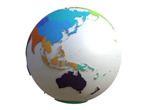 Globo das Regi&otilde;es da Terra Modelo 3D