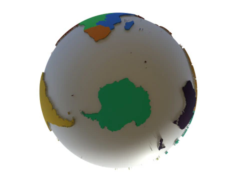 Globo das Regi&otilde;es da Terra Modelo 3D