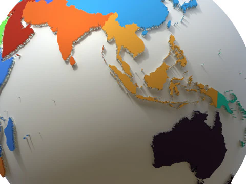 Globo das Regi&otilde;es da Terra Modelo 3D