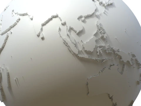 Globo das Regi&otilde;es da Terra Modelo 3D