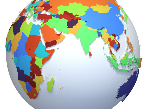 Earth Countries Globe 3D Model