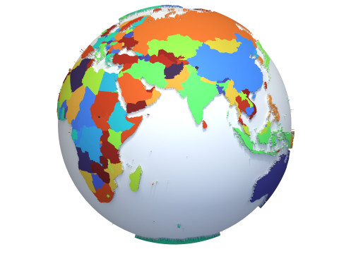 Earth Countries Globe 3D Model