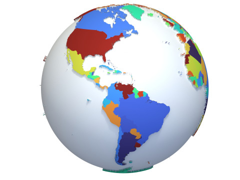 Earth Countries Globe 3D Model