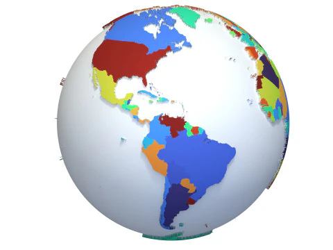 Earth Countries Globe 3D Model