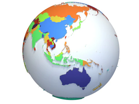Earth Countries Globe 3D Model