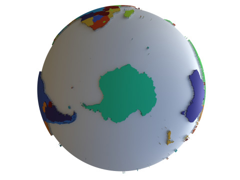 Earth Countries Globe 3D Model
