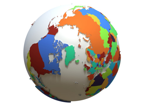Earth Countries Globe 3D Model
